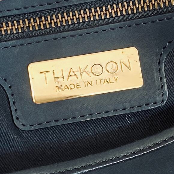 THAKOON Rampling Bag Nubuck Leather Satchel Shoulder Double Saddlebag Black - Picture 10 of 15